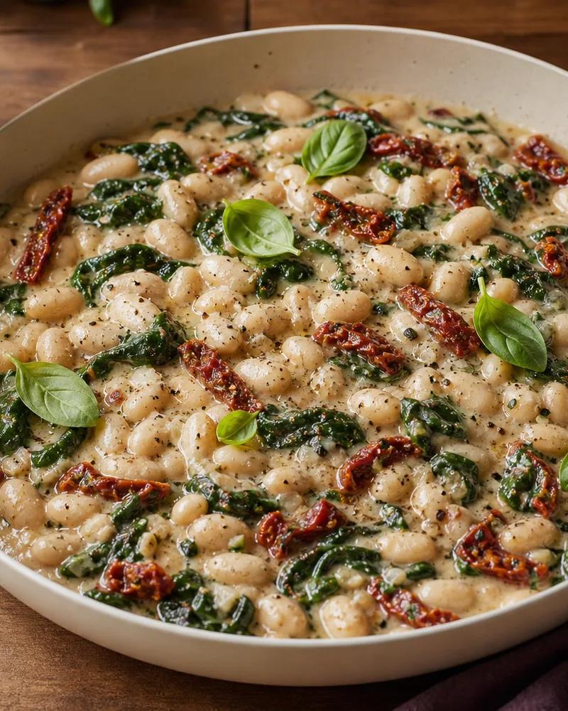 Creamy Tuscan White Bean Skillet